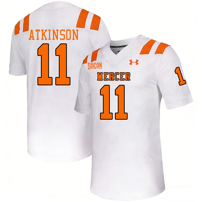 Mercer Bears #11 Braden Atkinson College Football Jerseys,Uniforms Stitched-White